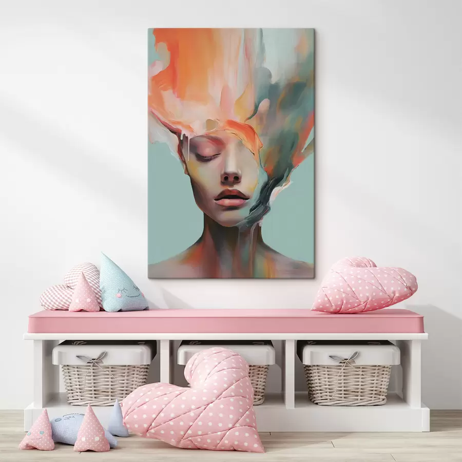 Wandbilder Abstraktes Porträt eines Mädchens s47389