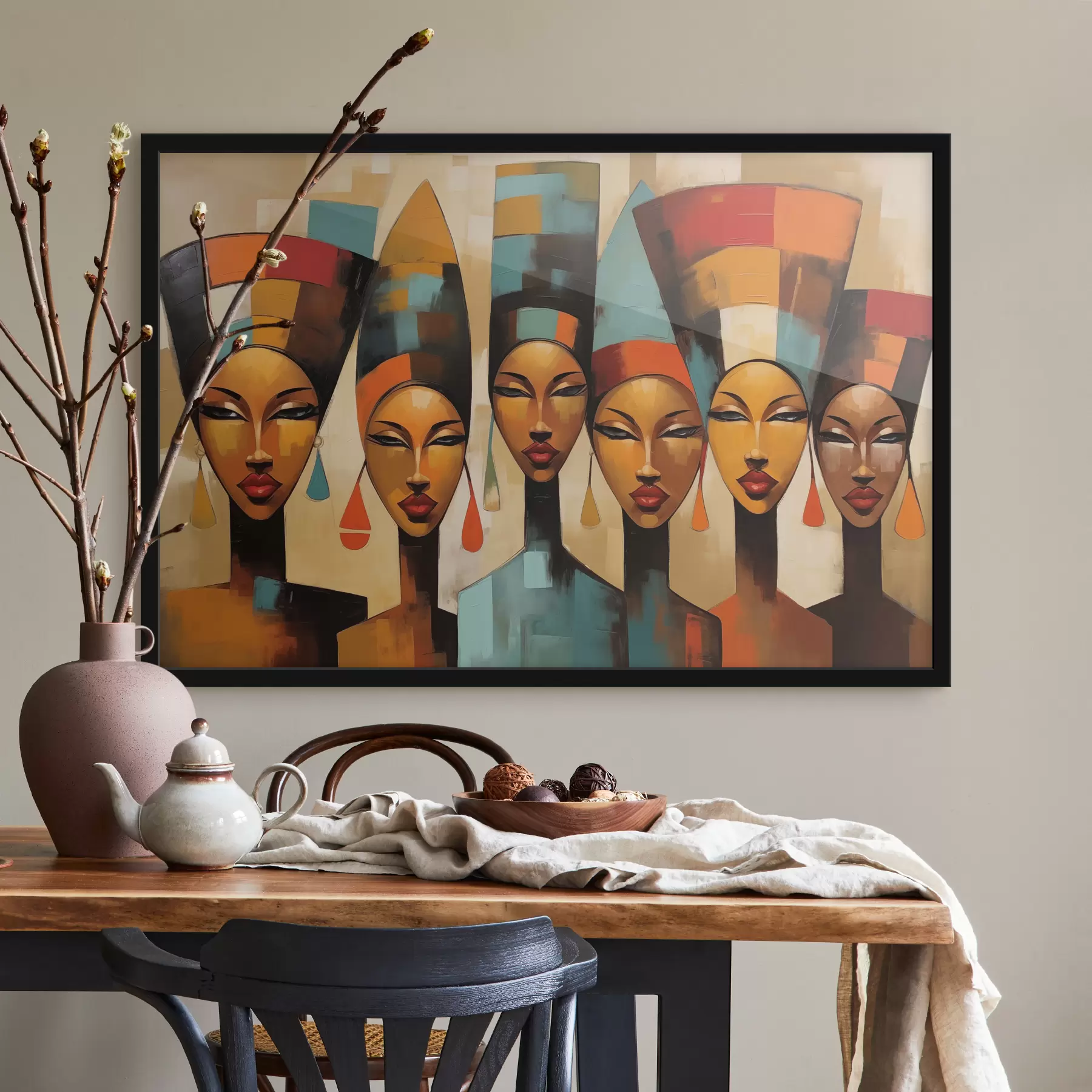 Fototapete Porträt von Frauen im afrikanischen Stil f47387