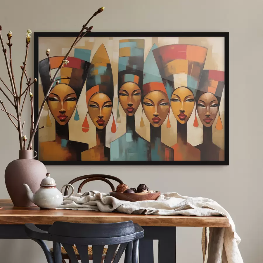 Fototapete Porträt von Frauen im afrikanischen Stil f47387