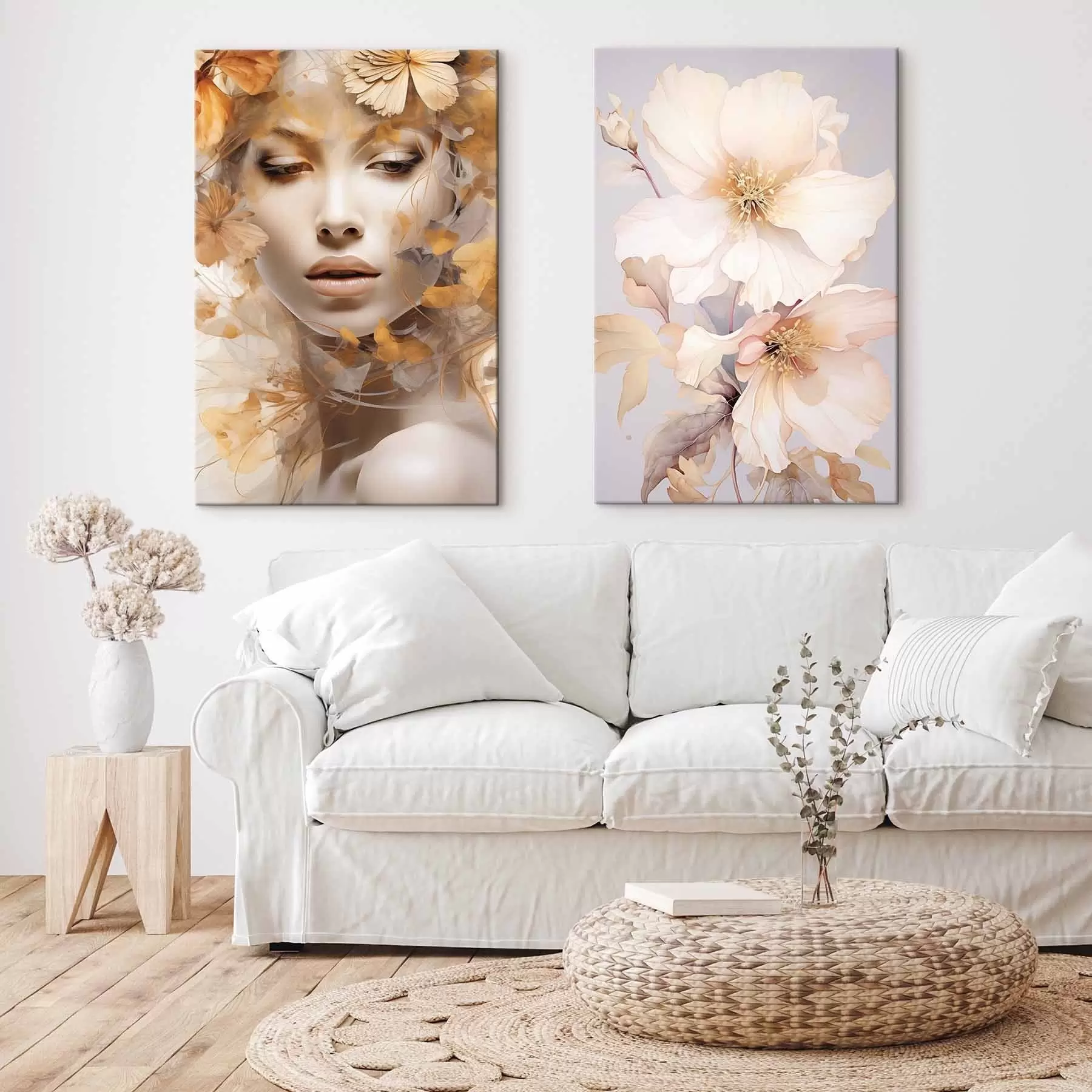 Wandbilder Mädchen und zarte Blumen m01251