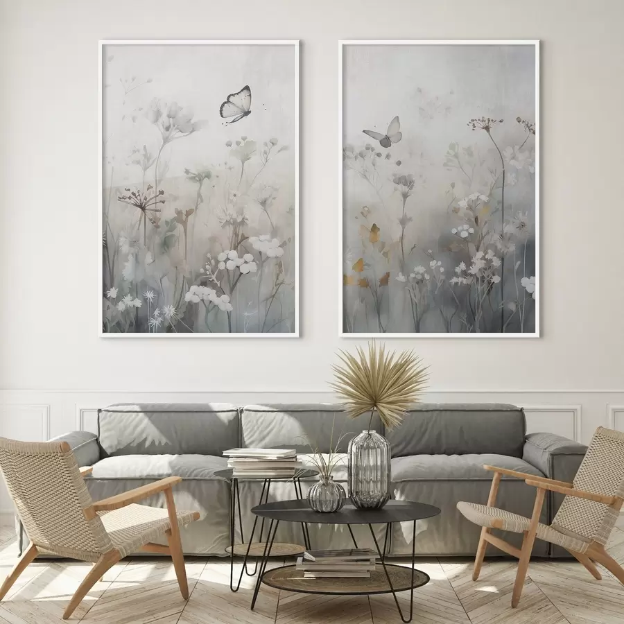 Fototapete Schmetterlinge und Wildblumen d01072