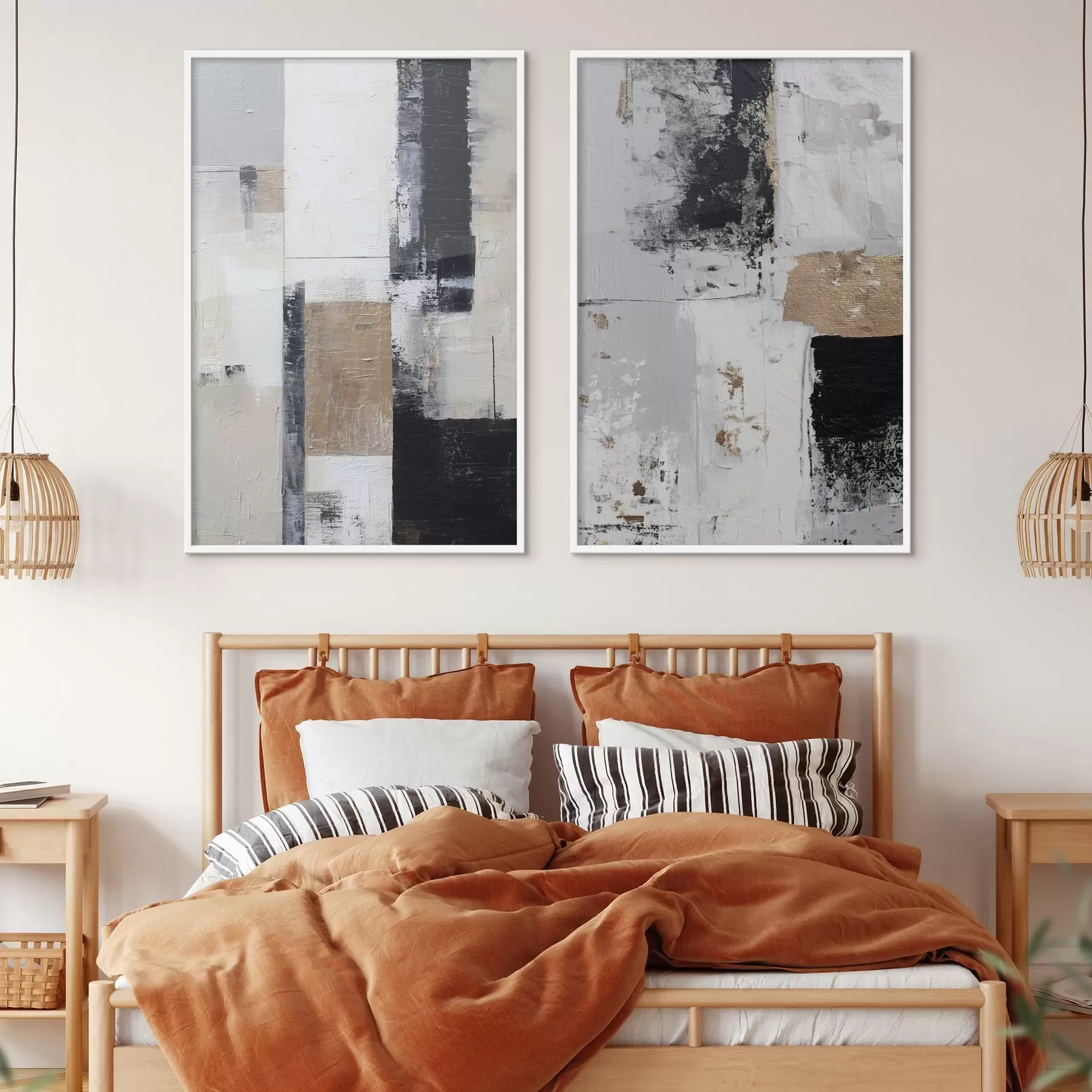 Fototapete zeitgenössische Abstraktion in kontrastierenden Farben d01176