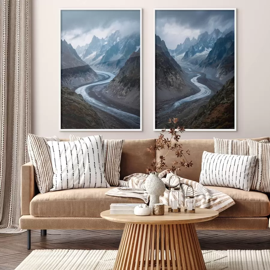 Fototapete Berglandschaft mit Wolken d01180