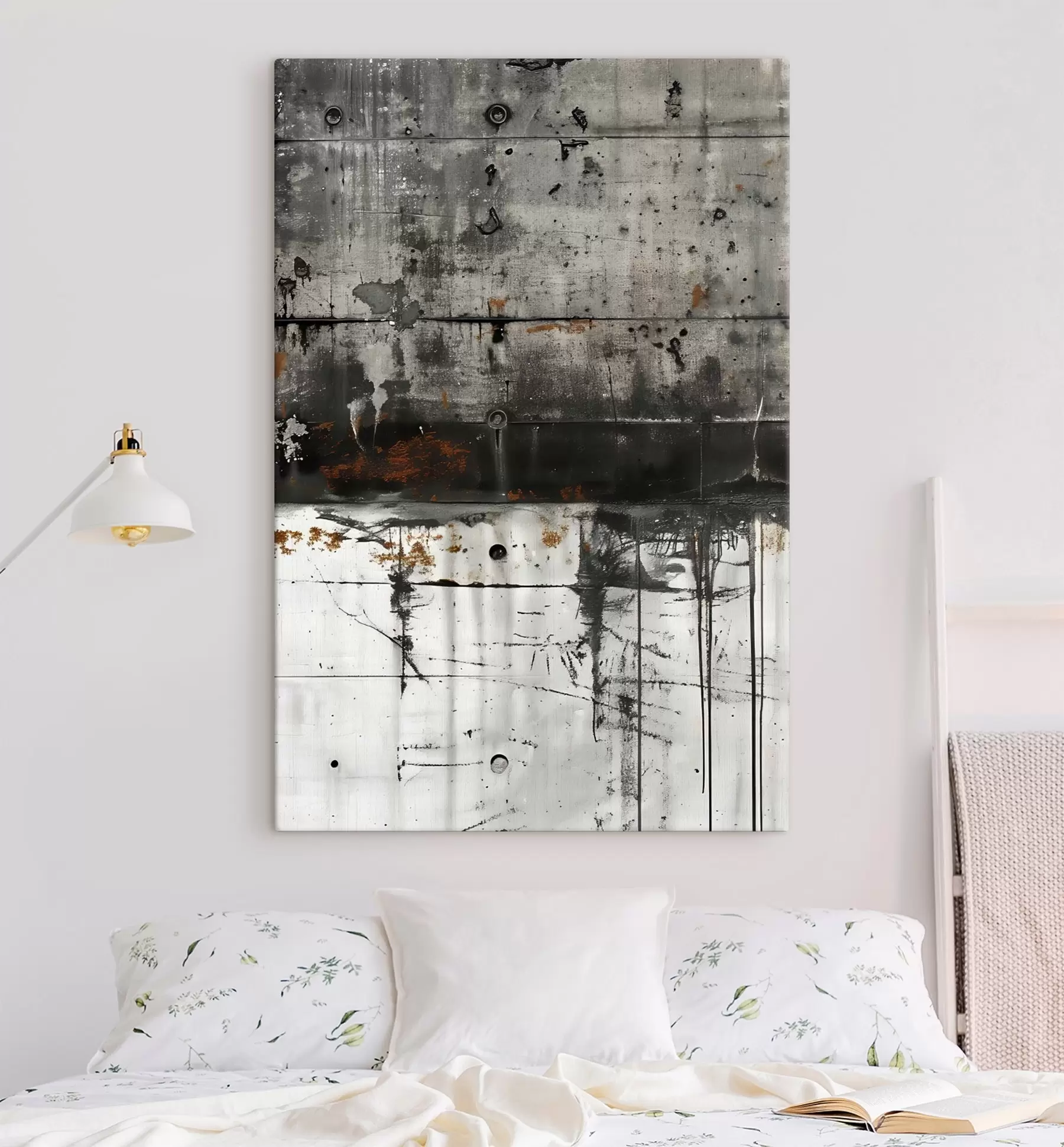 Wandbilder Farbspritzer auf einer Betonwand, Imitation von Aquarell s47633