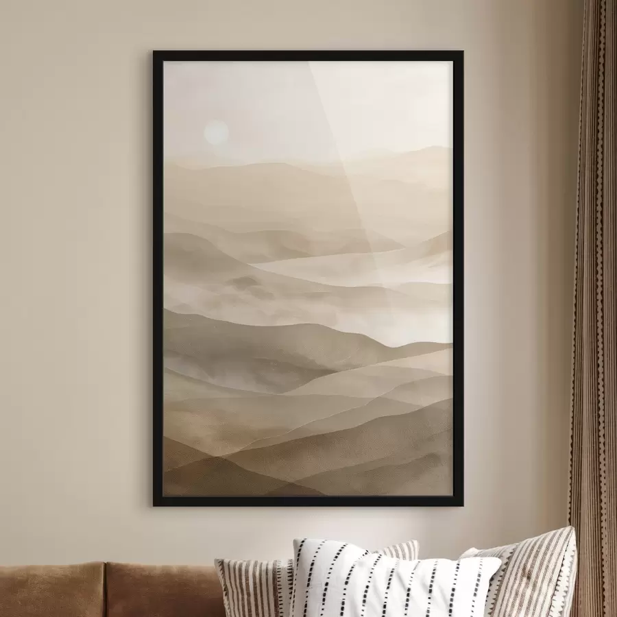 Fototapete Berge in hellen Farbtönen, Imitation von Aquarell f47638