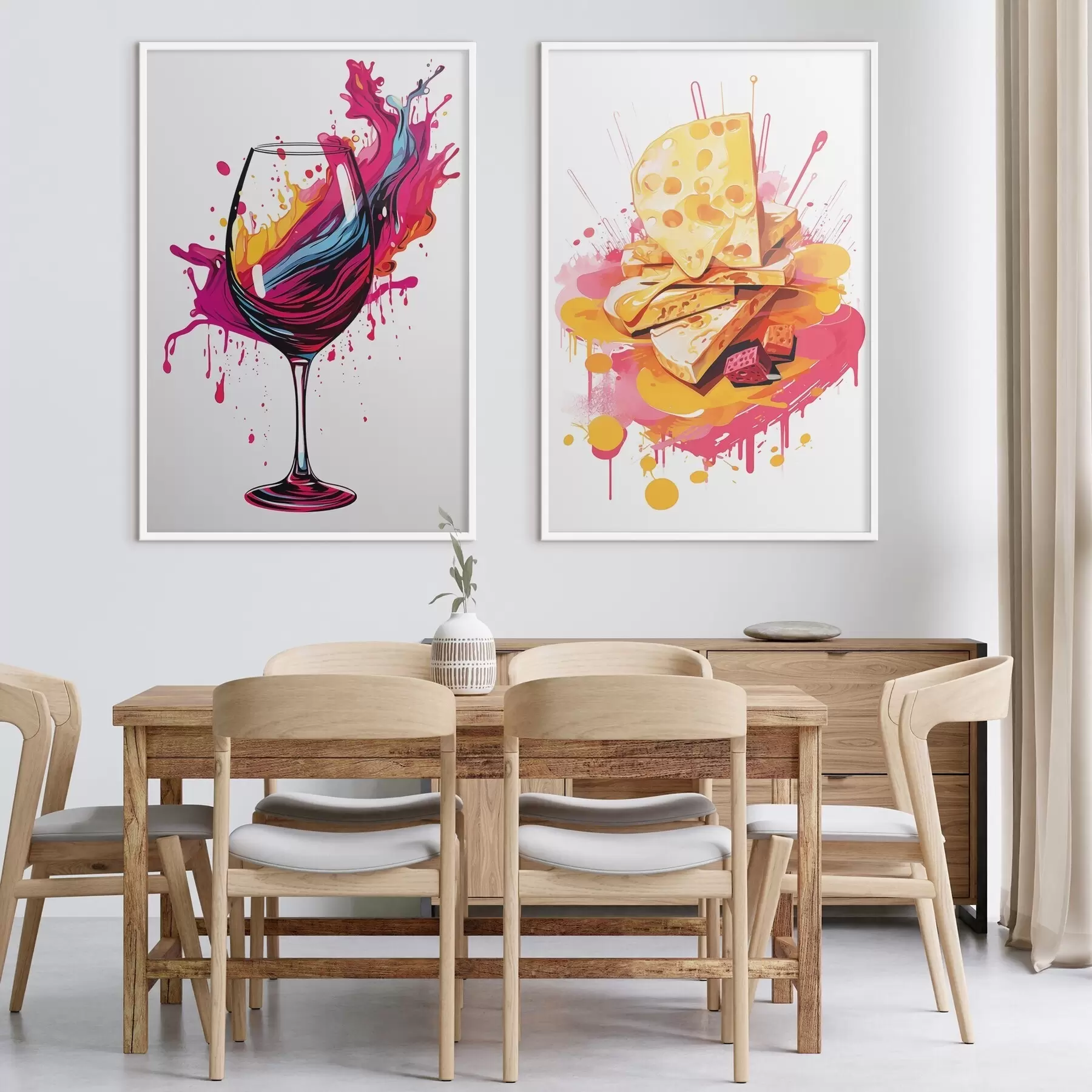 Fototapete Wein und Käse d00551