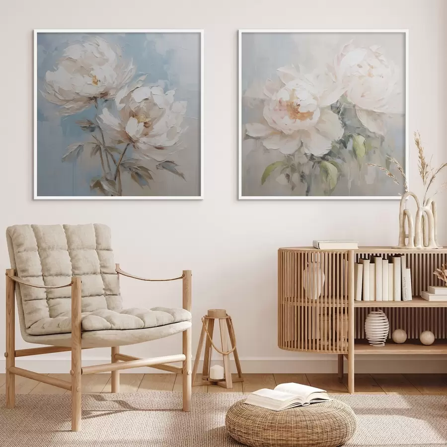 Fototapete Pfingstrosen Nachahmung Malerei d00665