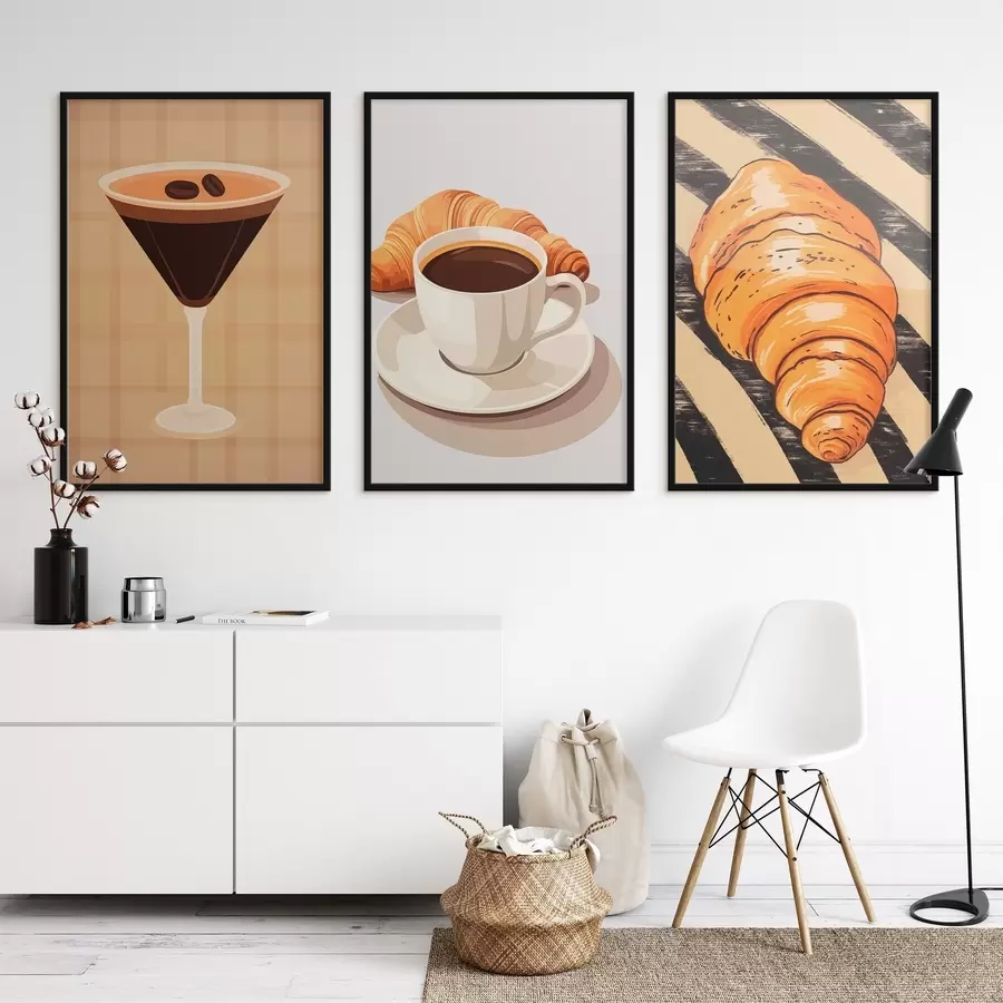 Fototapete Kaffee und Croissant d01212