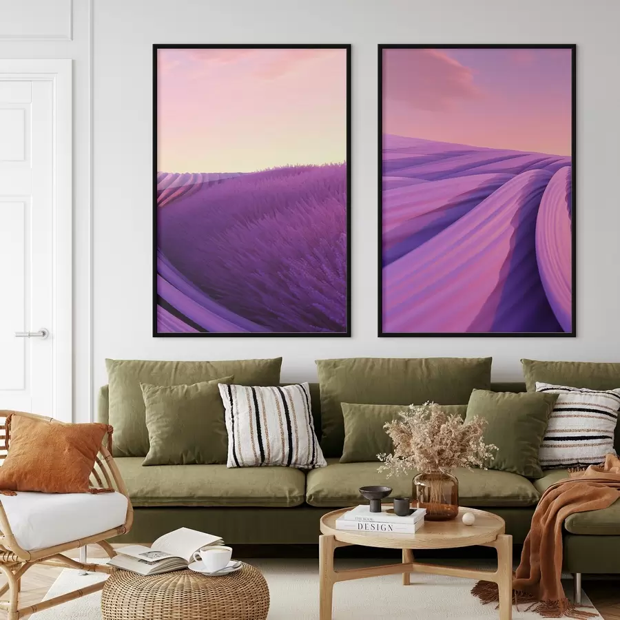 Fototapete Lavendelfeld, abstrakt d01250