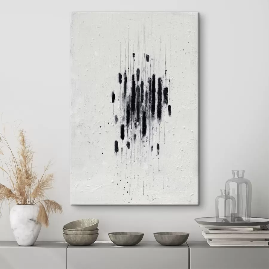 Wandbilder Minimalistische Kunst mit ausdrucksstarken Pinselstrichen und verschwommenen Kanten im modernen Malstil s46957