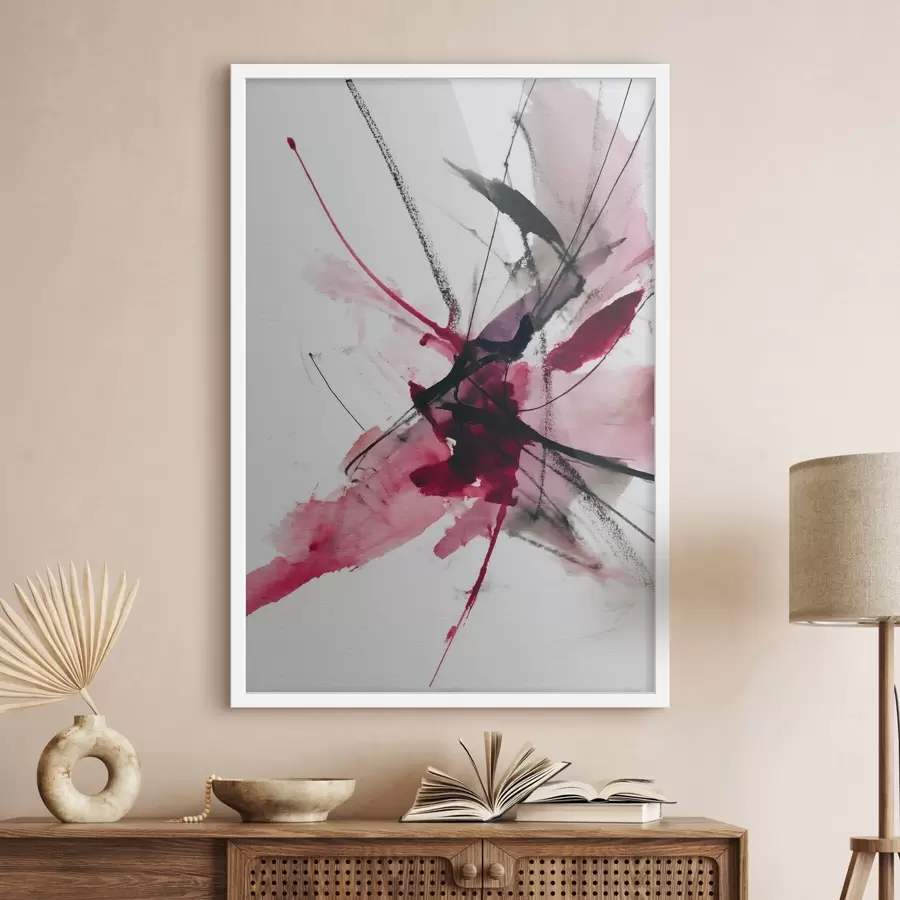 Fototapete Moderne Komposition aus Linien und Flecken im Aquarellstil f46951