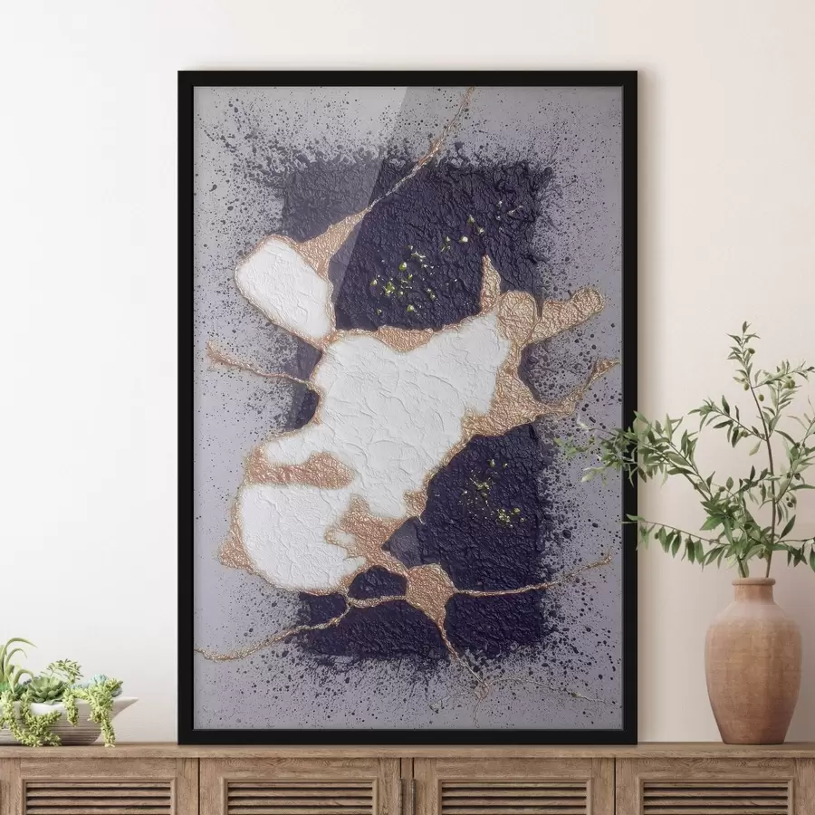 Fototapete Abstraktes Design in Lila- und Beigetönen mit volumetrischem Struktureffekt f46952