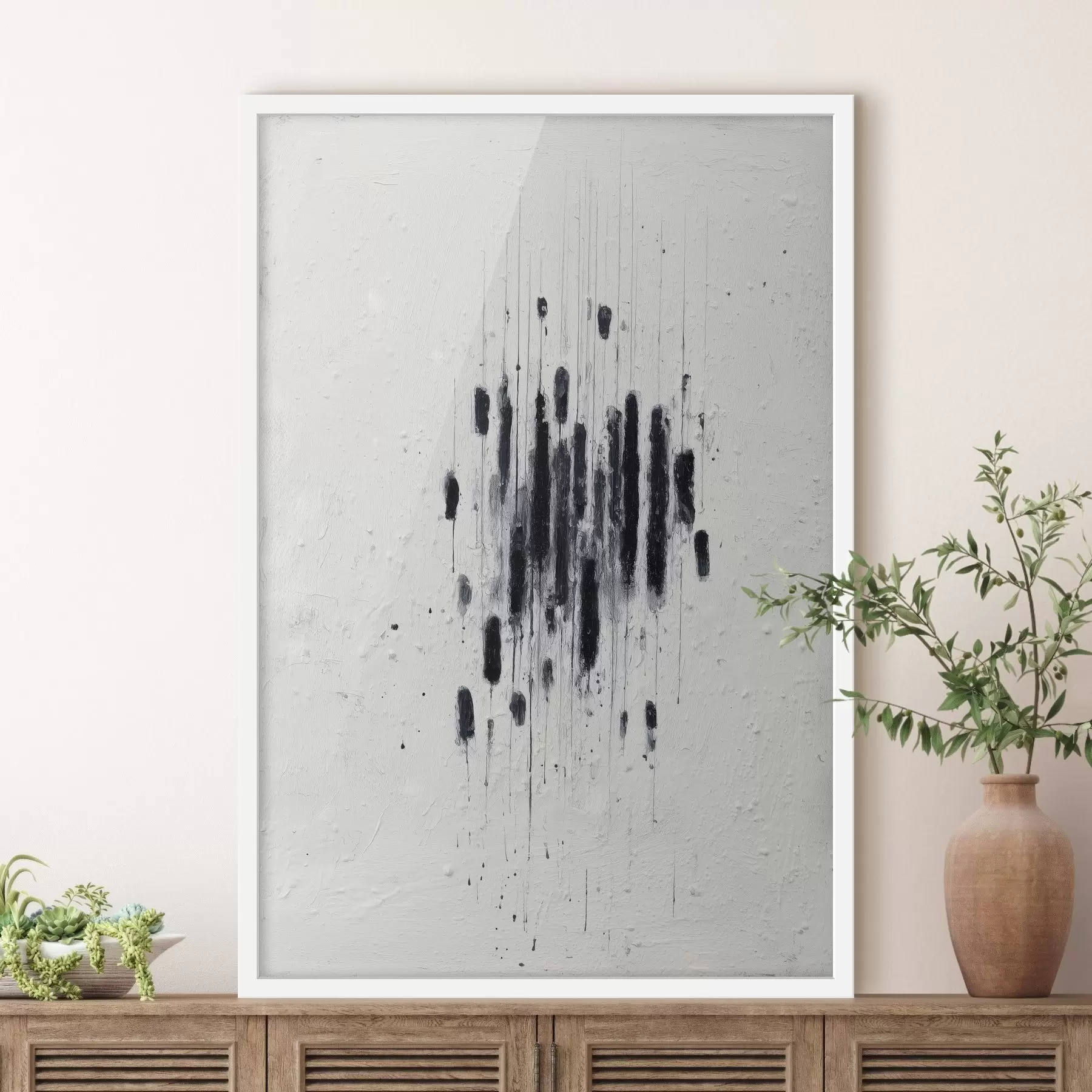 Fototapete Minimalistische Kunst mit ausdrucksstarken Pinselstrichen und verschwommenen Kanten im modernen Malstil f46957