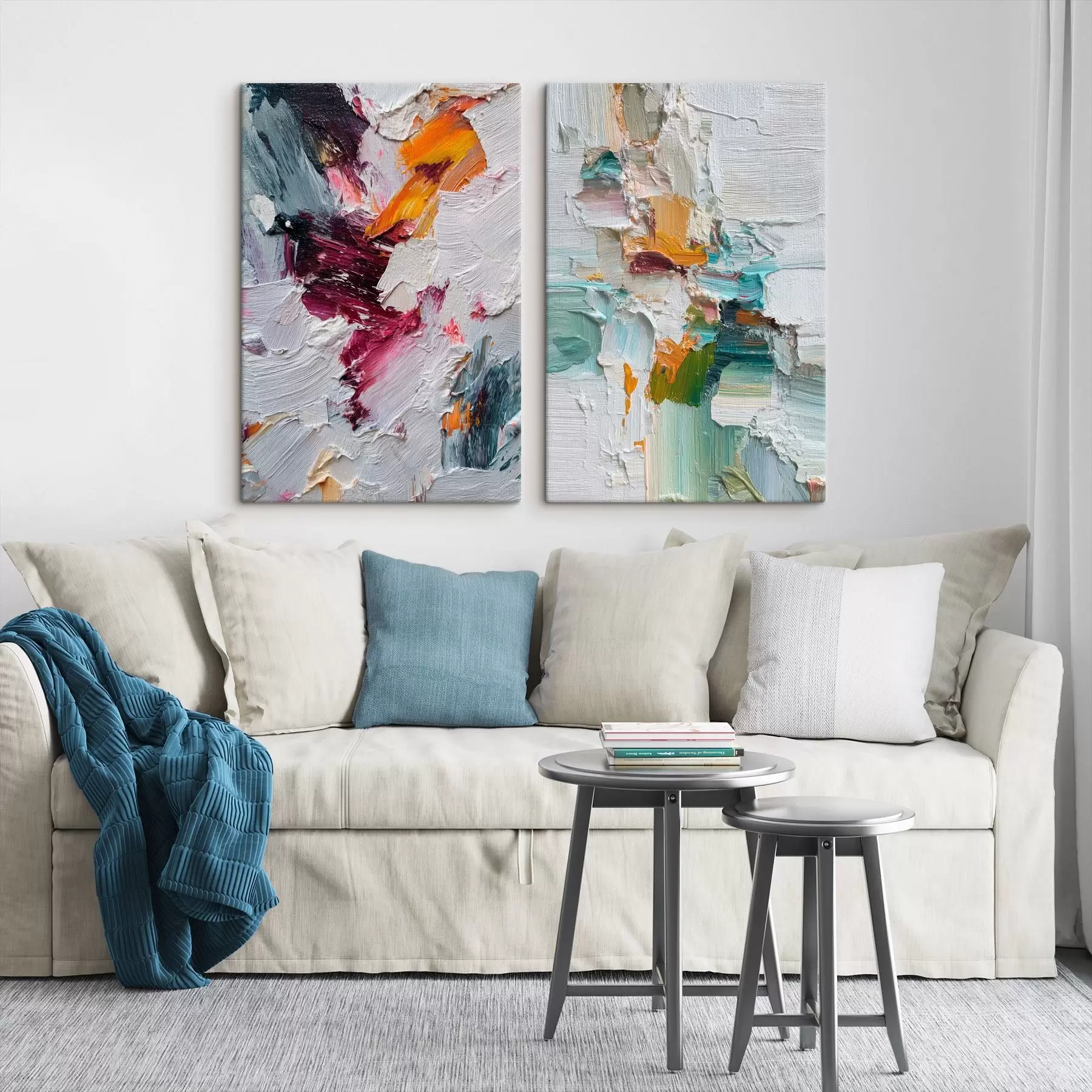 Wandbilder Farbenfrohes Abstraktes mit groben Pinselstrichen in modernem Stil m01098