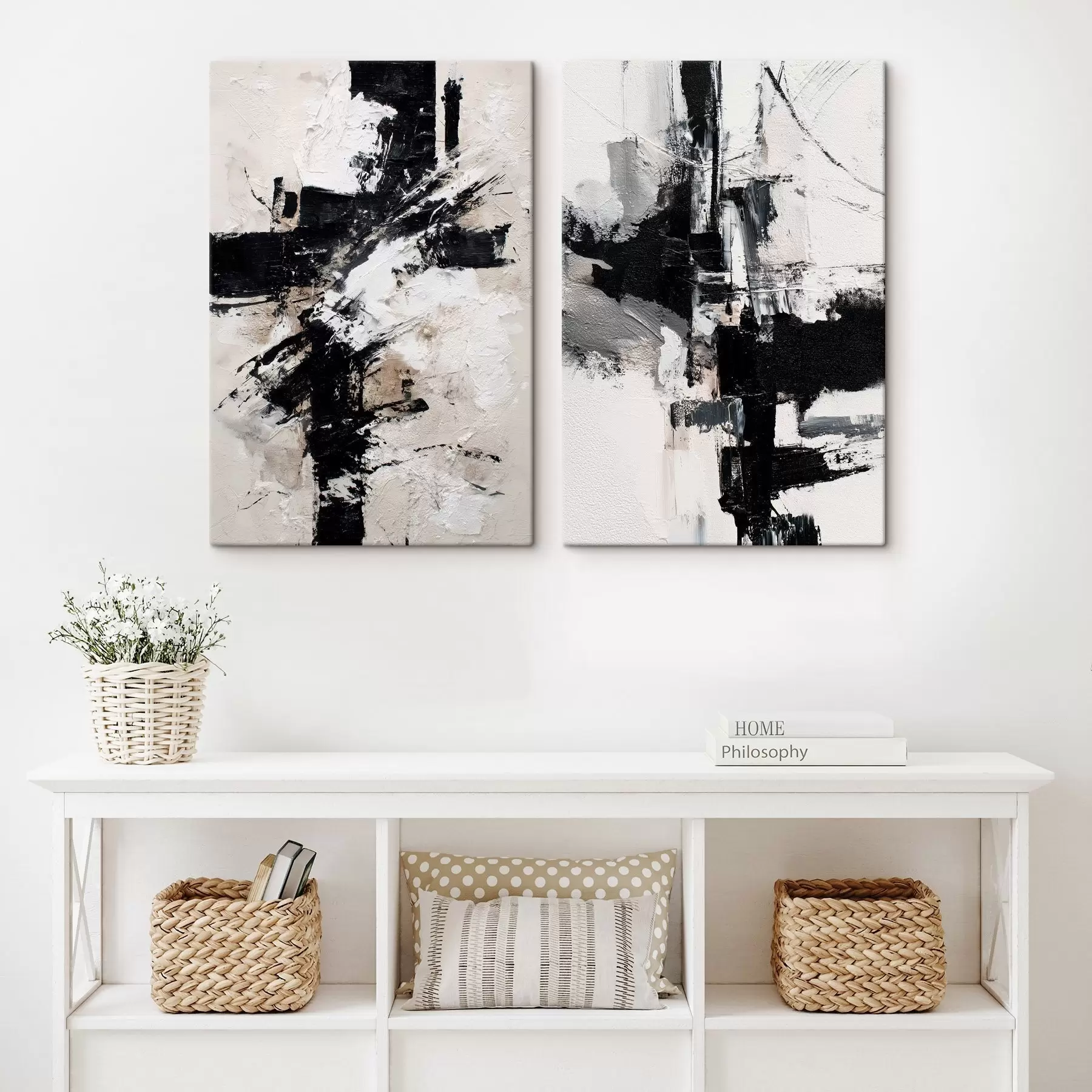 Wandbilder Minimalistische Komposition mit dynamischen Akzenten und einer Imitation von Reliefstruktur m01151