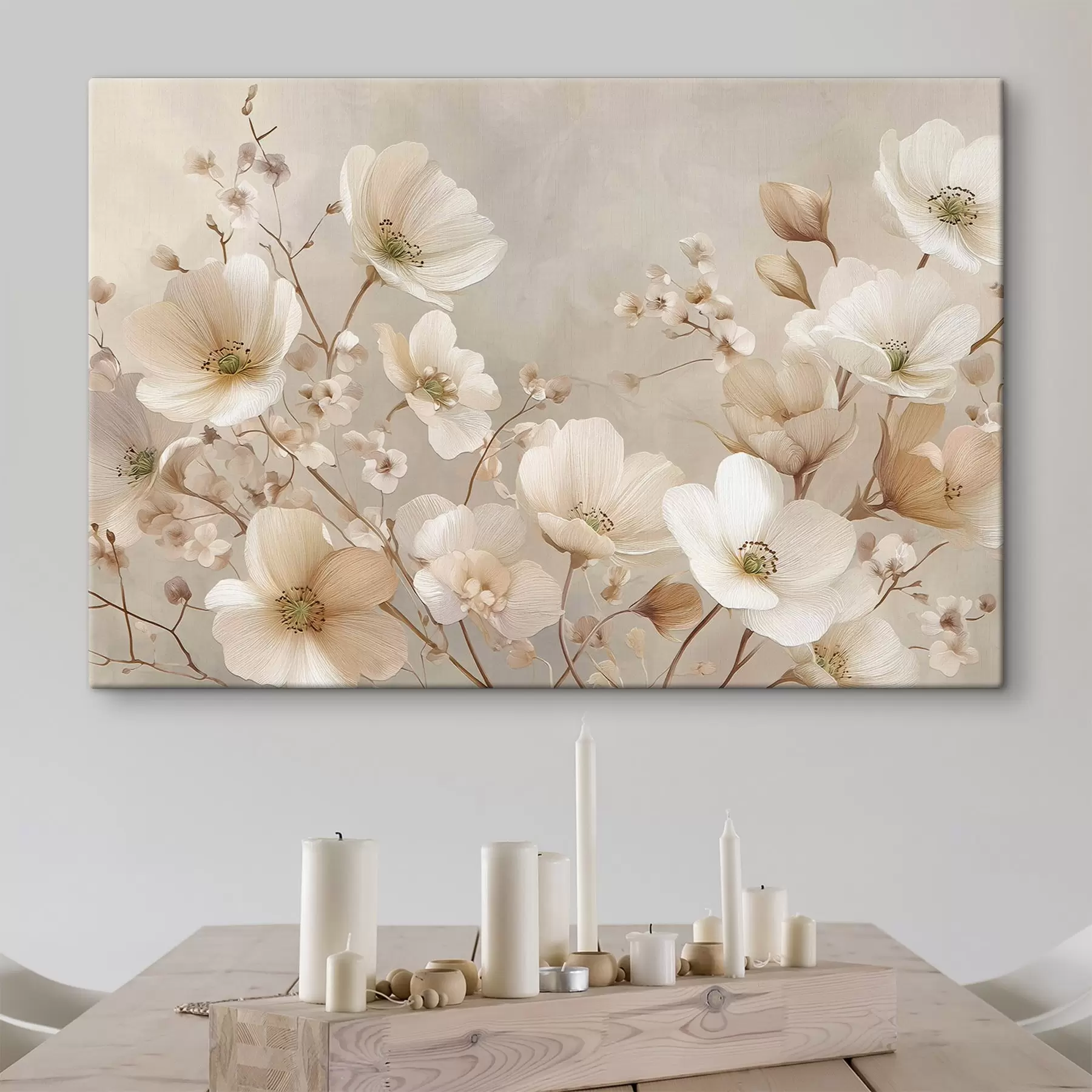 Wandbilder Große Blumen auf hellem Hintergrund s47650