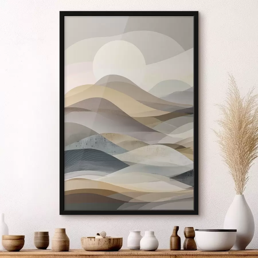 Fototapete Abstrakte Berge, Aquarellimitation f47644