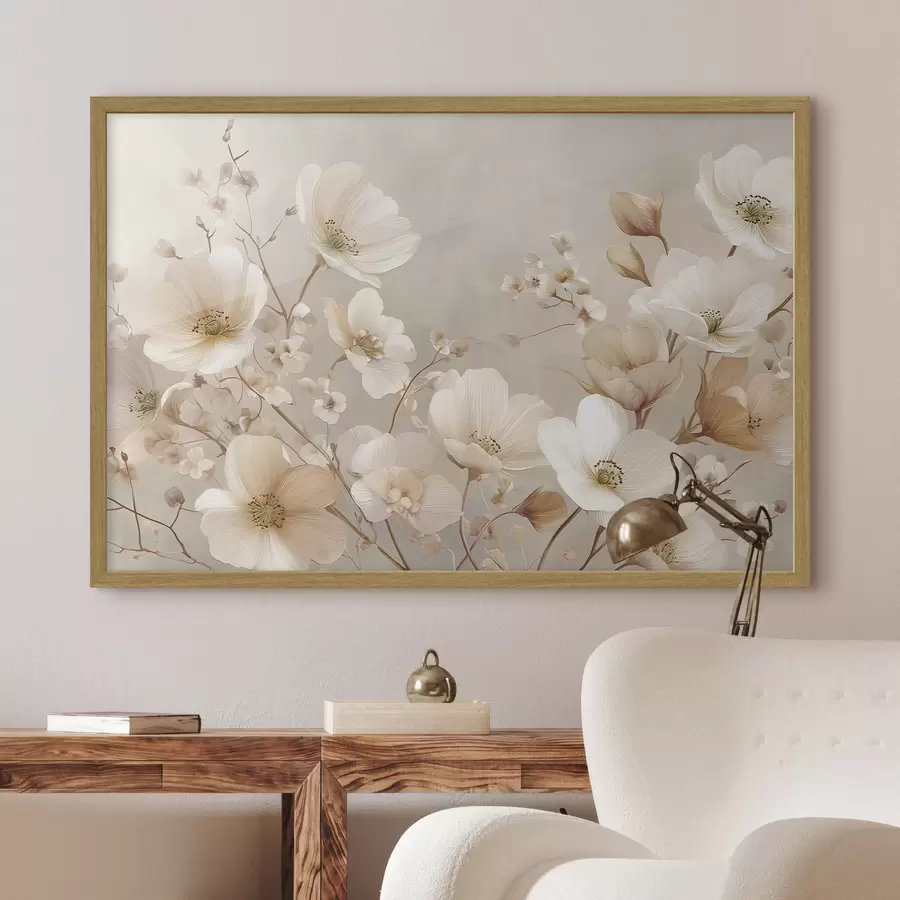 Fototapete Große Blumen auf hellem Hintergrund f47650