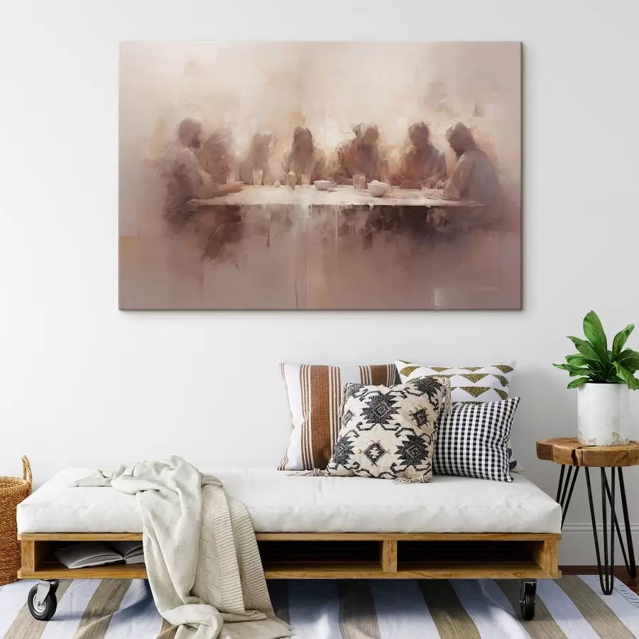 Wandbilder Abendessen an einem großen Tisch s47671