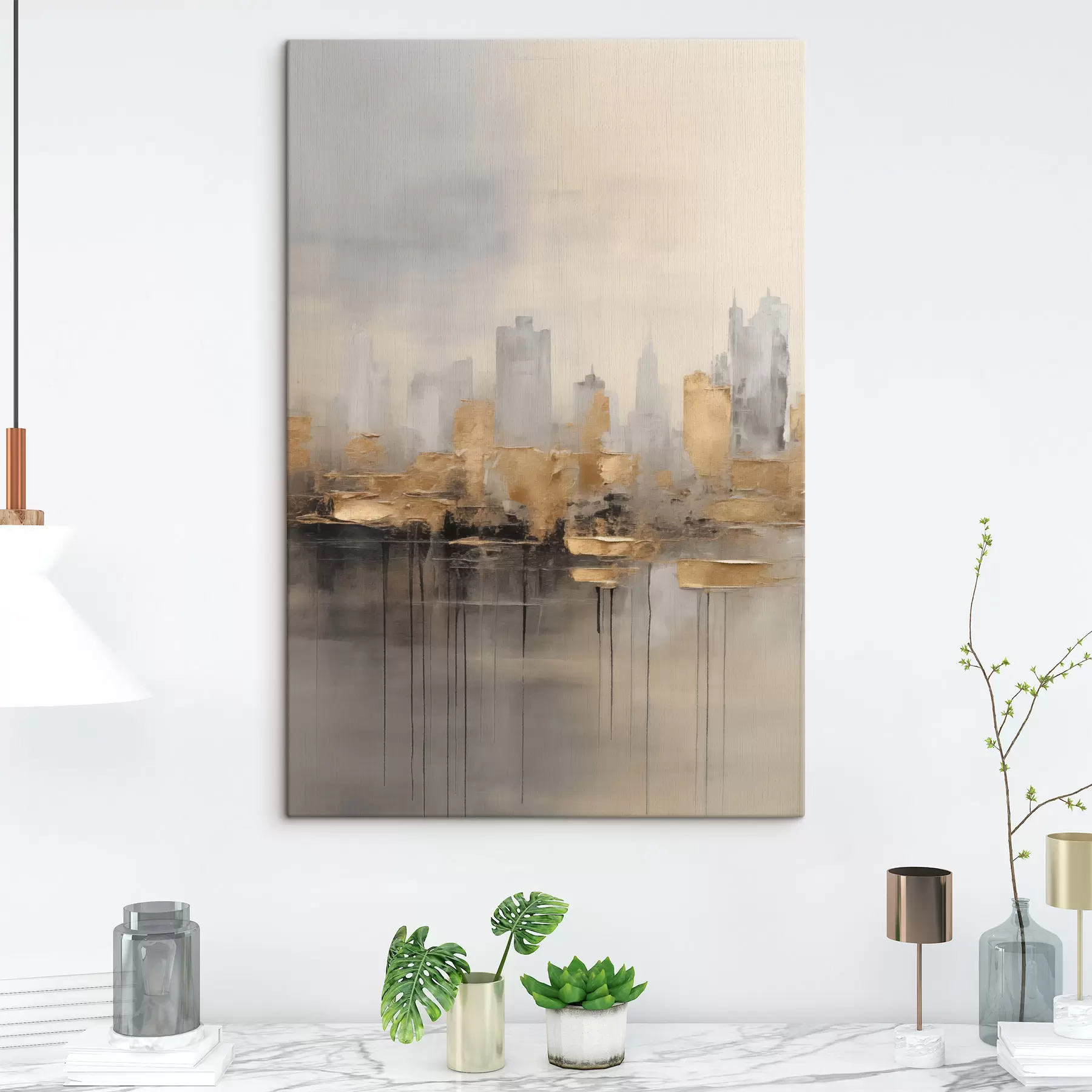 Wandbilder Eine Stadt in ruhigen Farbtönen s47672