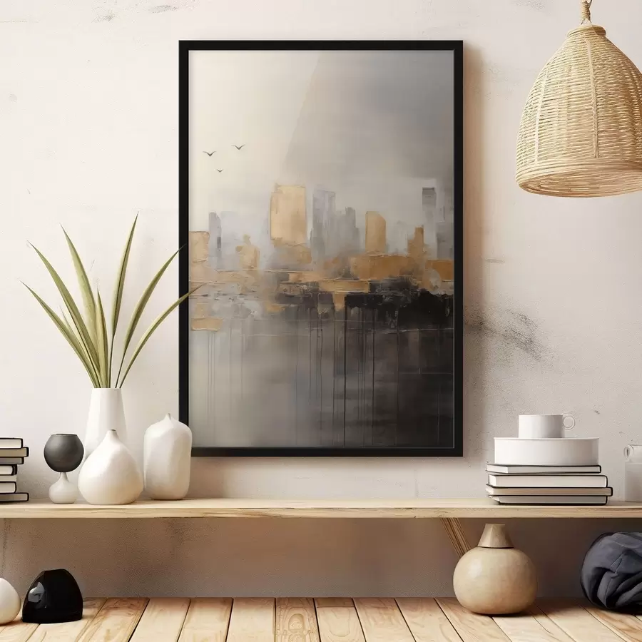 Fototapete Eine Stadt in ruhigen Farbtönen f47673