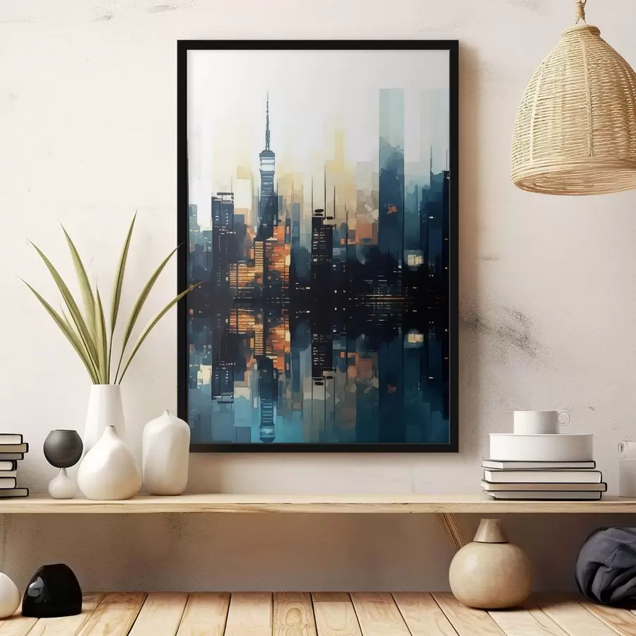 Fototapete Abendlicher Sonnenuntergang in einer Großstadt f47677