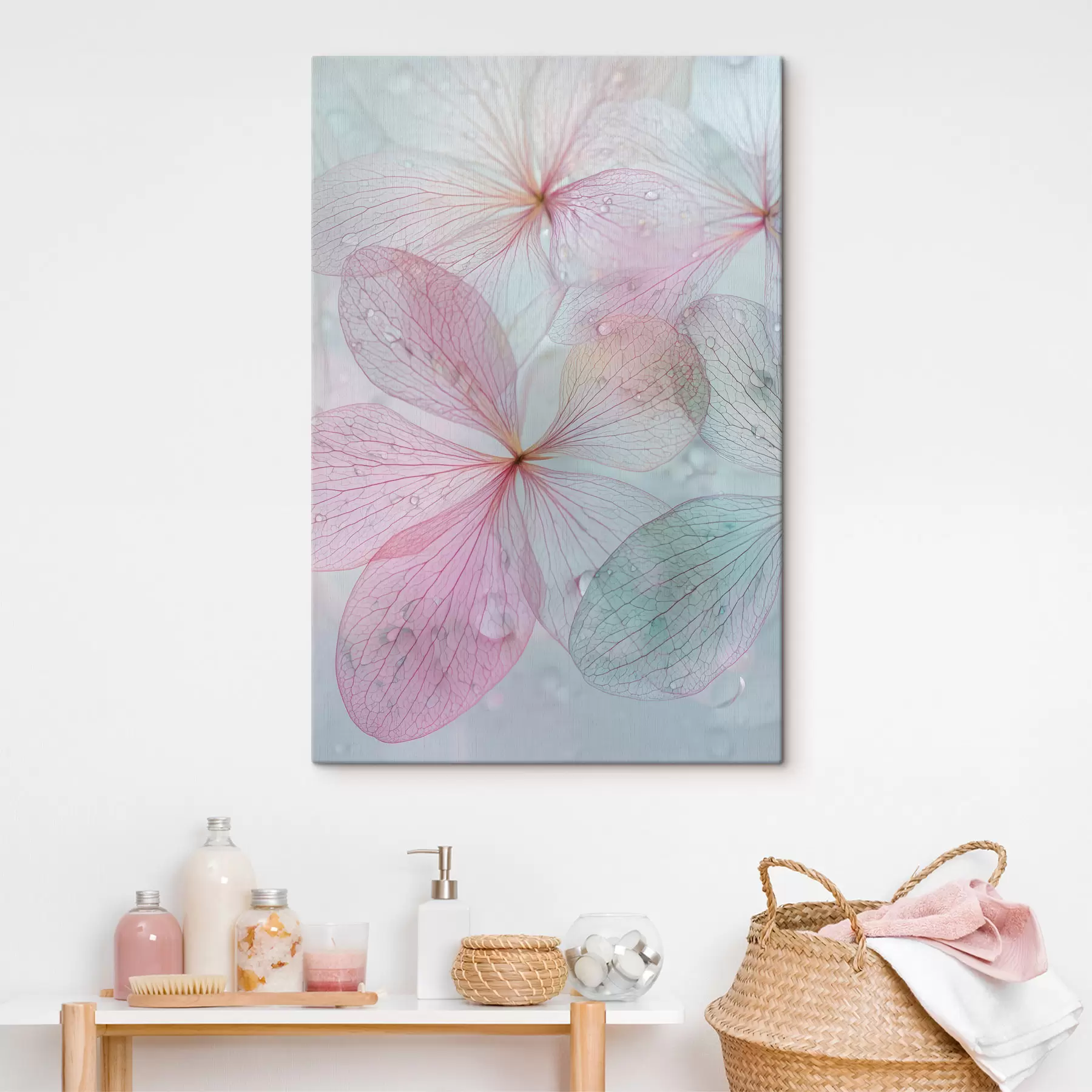 Wandbilder Blumen mit Adern unter Wasser s47693