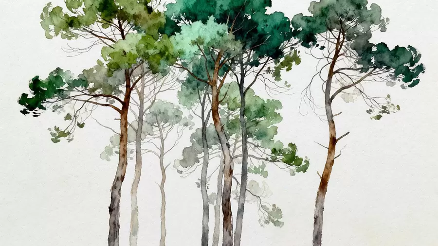 Fototapete Bemalte Kiefern w05173