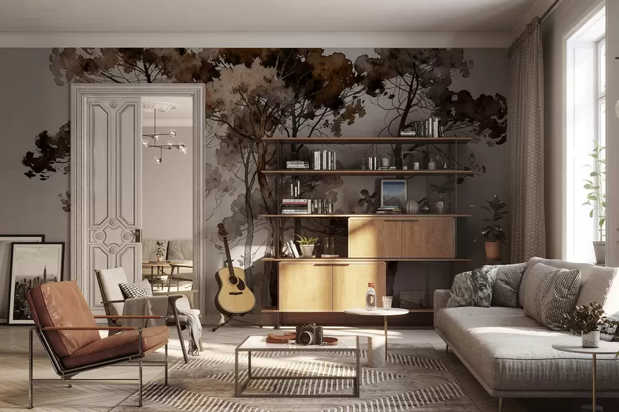 Fototapete Bemalte Kiefern w05173v1