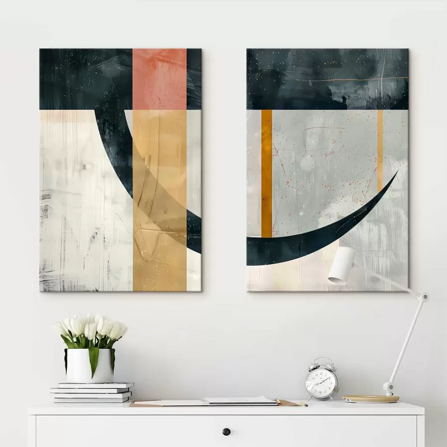 Wandbilder Geometrische Formen auf einem verwitterten Hintergrund m01285