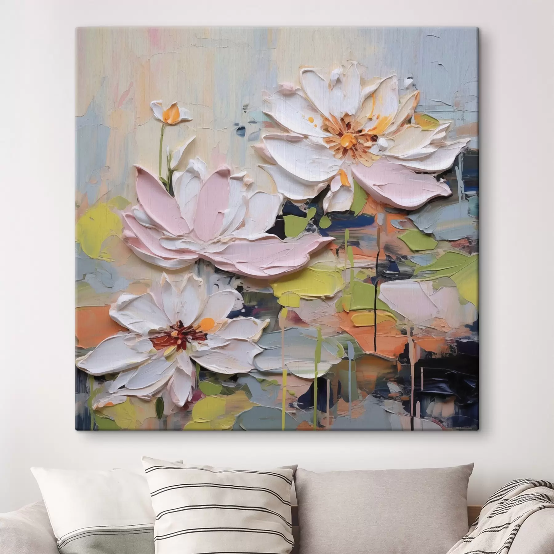 Wandbilder Abstrakte Lotusblumen, Imitationsmalerei s47721