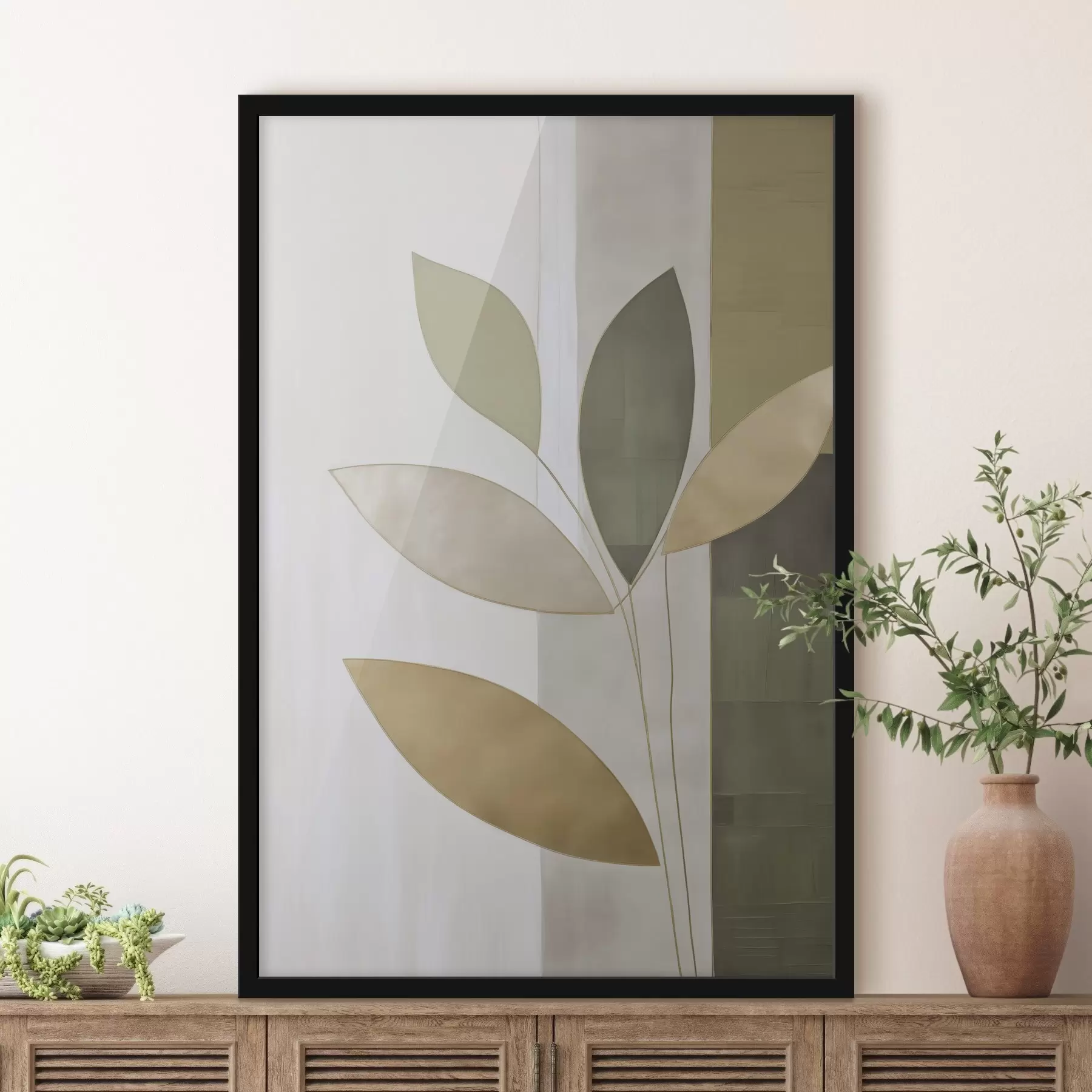 Fototapete Abstraktion mit Blättern f47713