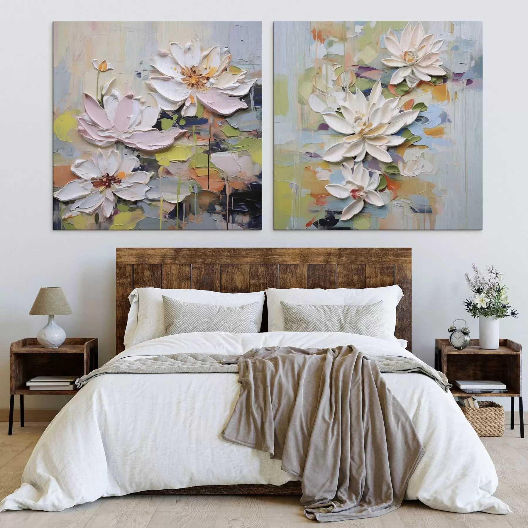 Wandbilder Abstrakte Lotusblumen, Imitationsmalerei m01295