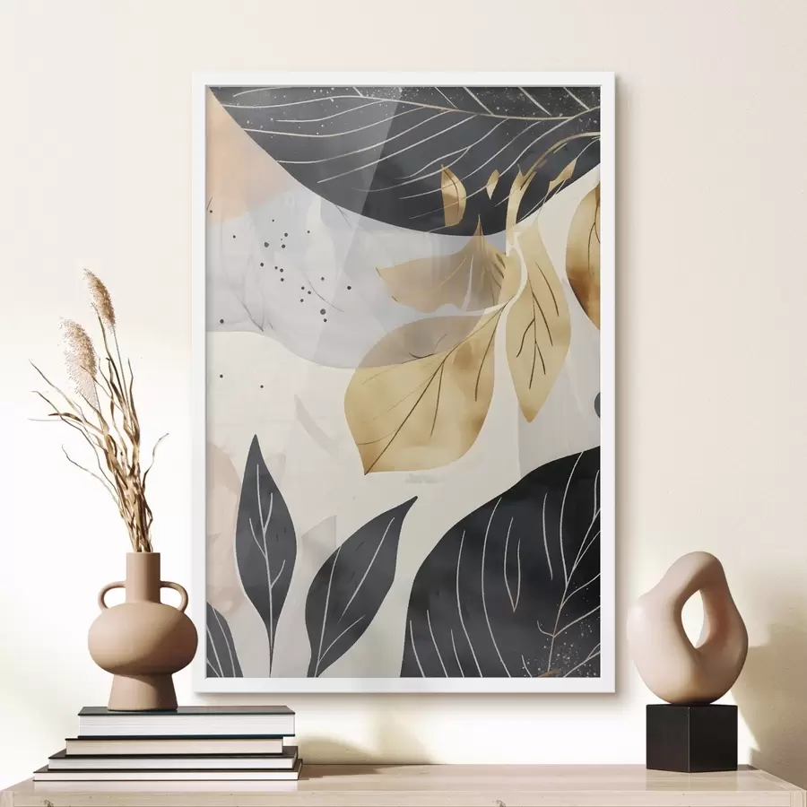 Fototapete Abstrakte Äste und Blätter f47744