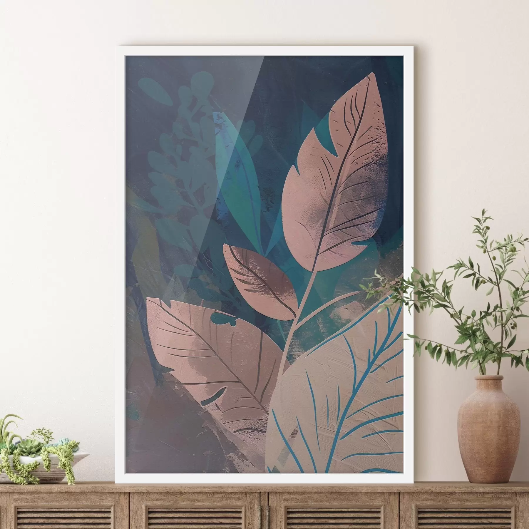 Fototapete Zweige und Blätter, Abstraktion f47749