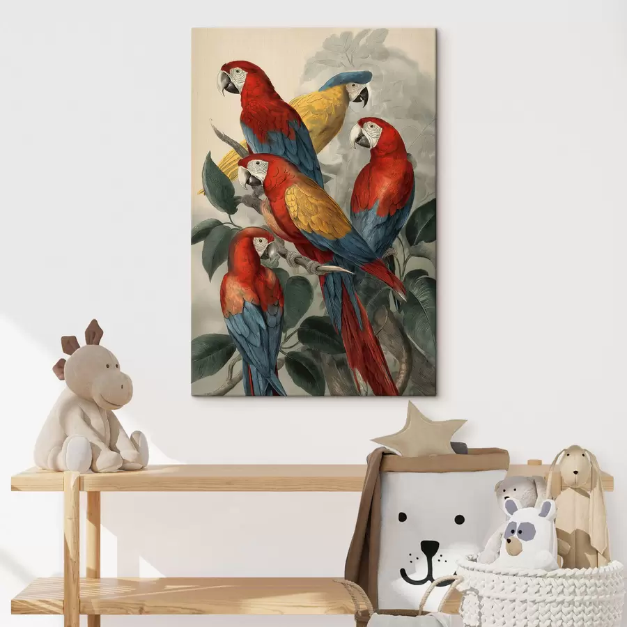 Wandbilder Vintage-Papageien s47730