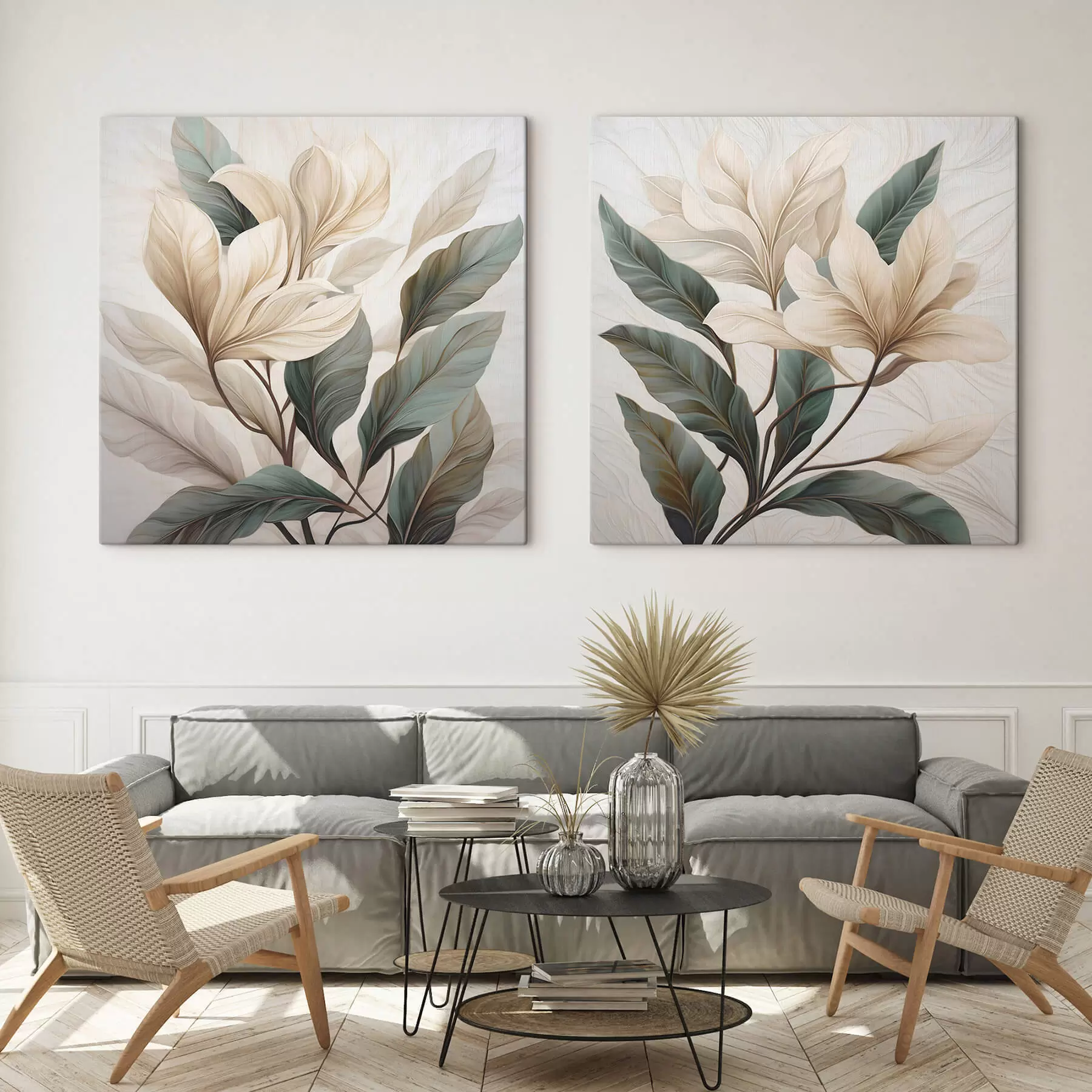 Wandbilder Blumen mit Blättern m01271