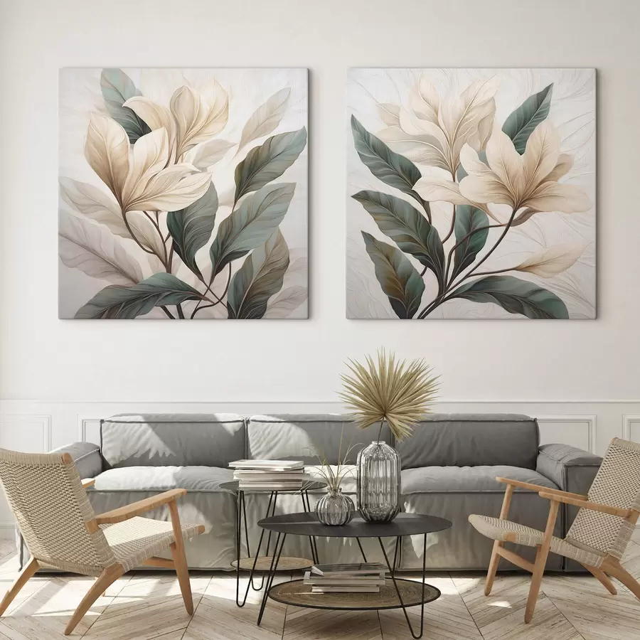 Wandbilder Blumen mit Blättern m01271