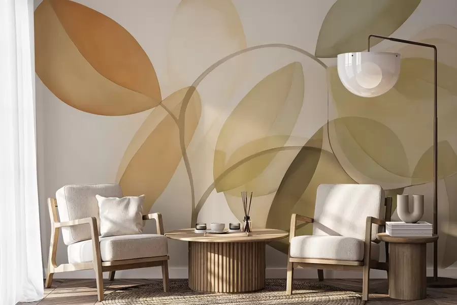 Fototapete Abstrakte Blätter imitieren Malerei w05208