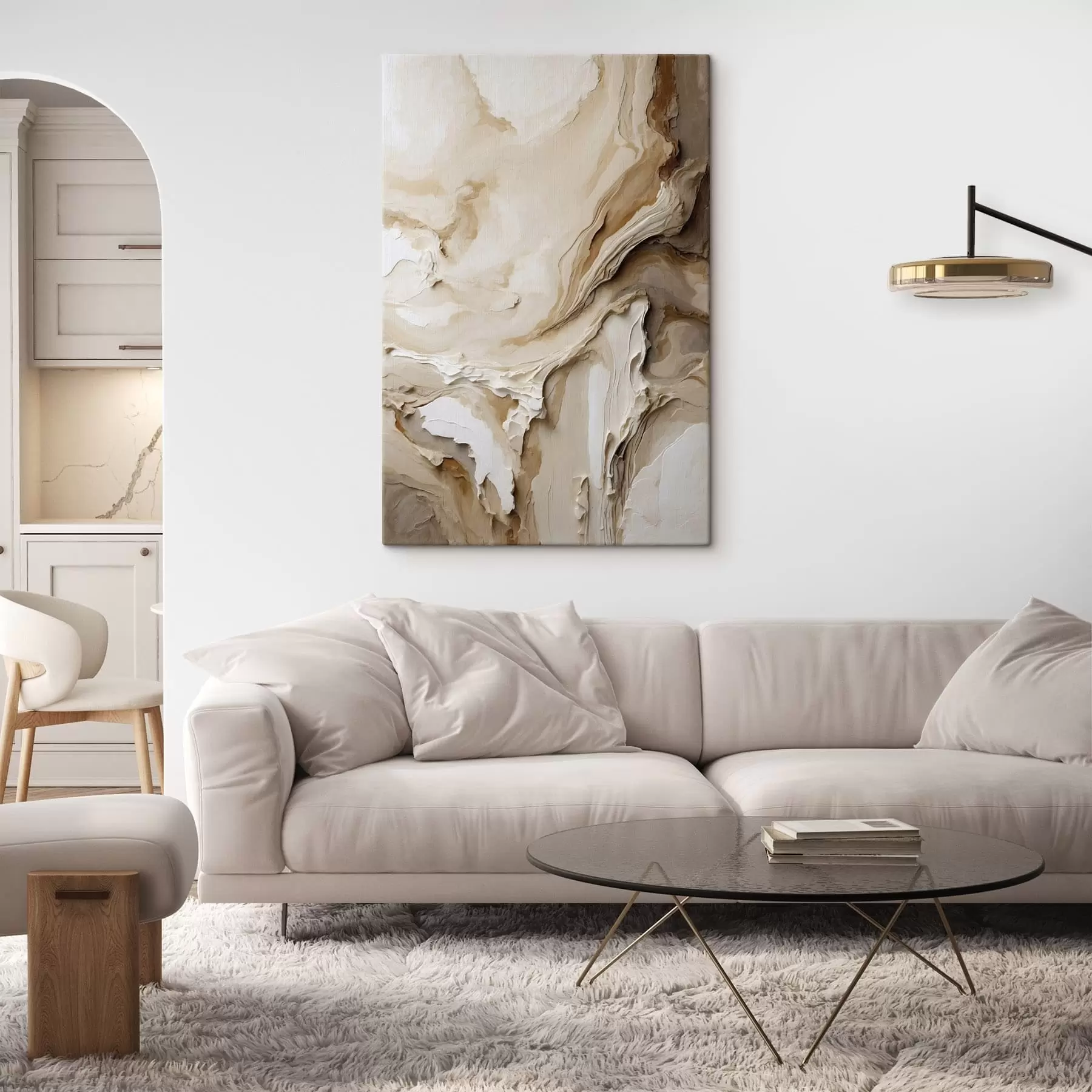 Wandbilder Abstrakte, geschichtete beige Textur s47269