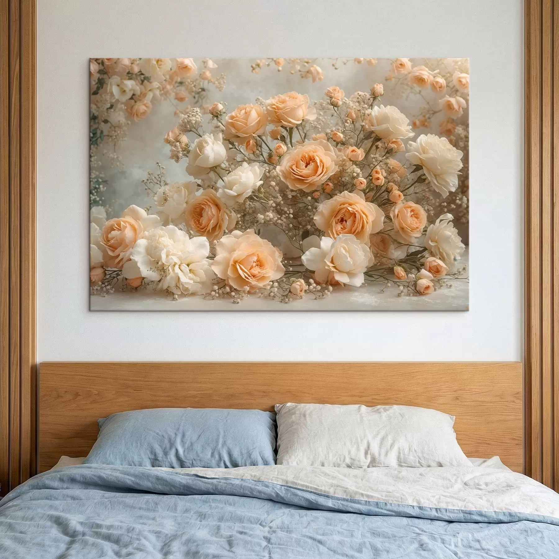 Wandbilder Zarte cremefarbene Rosen in einem großen Arrangement s47279