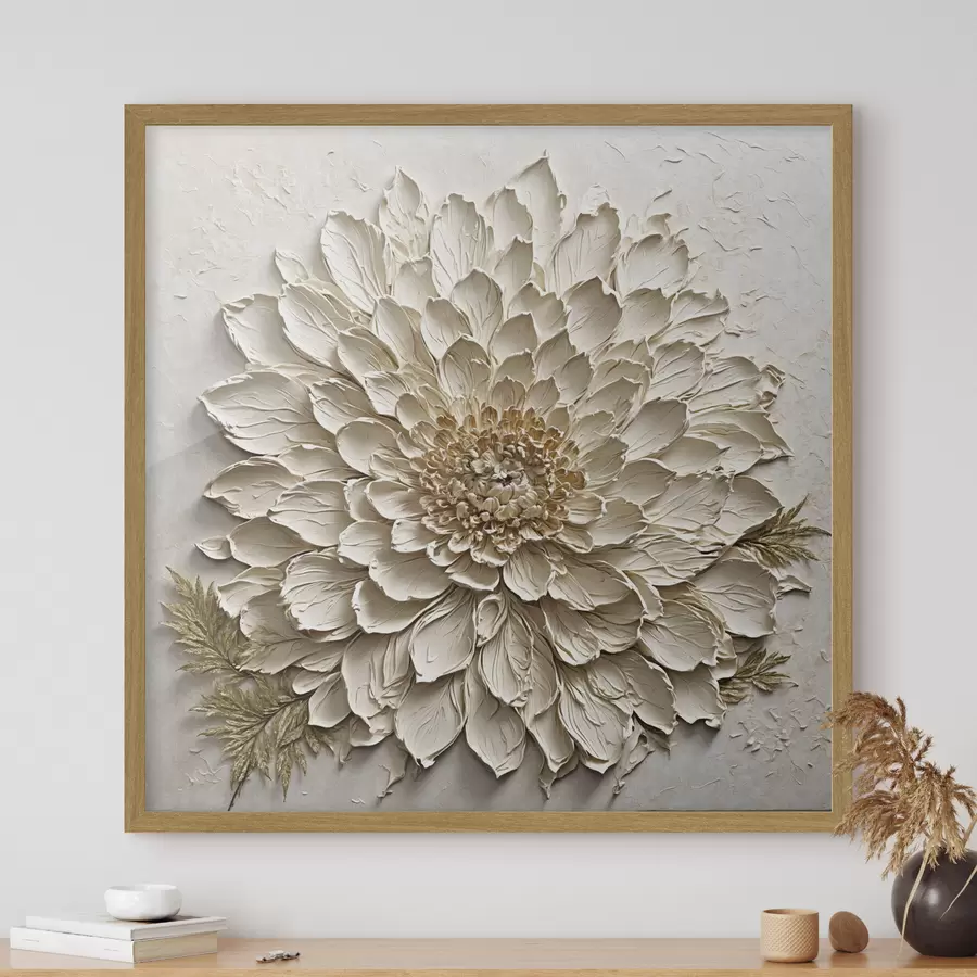 Fototapete Strukturierte Blume in Cremetönen f47259