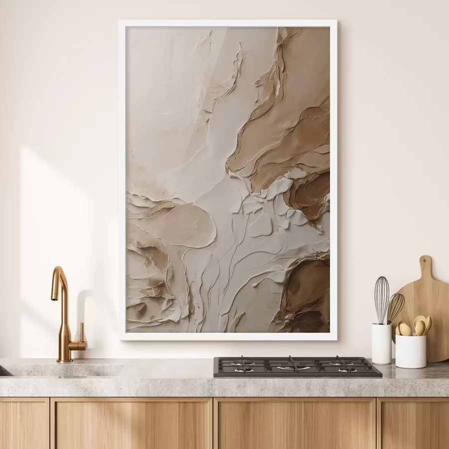 Fototapete Beigefarbene strukturierte Striche mit glatten Linien f47274