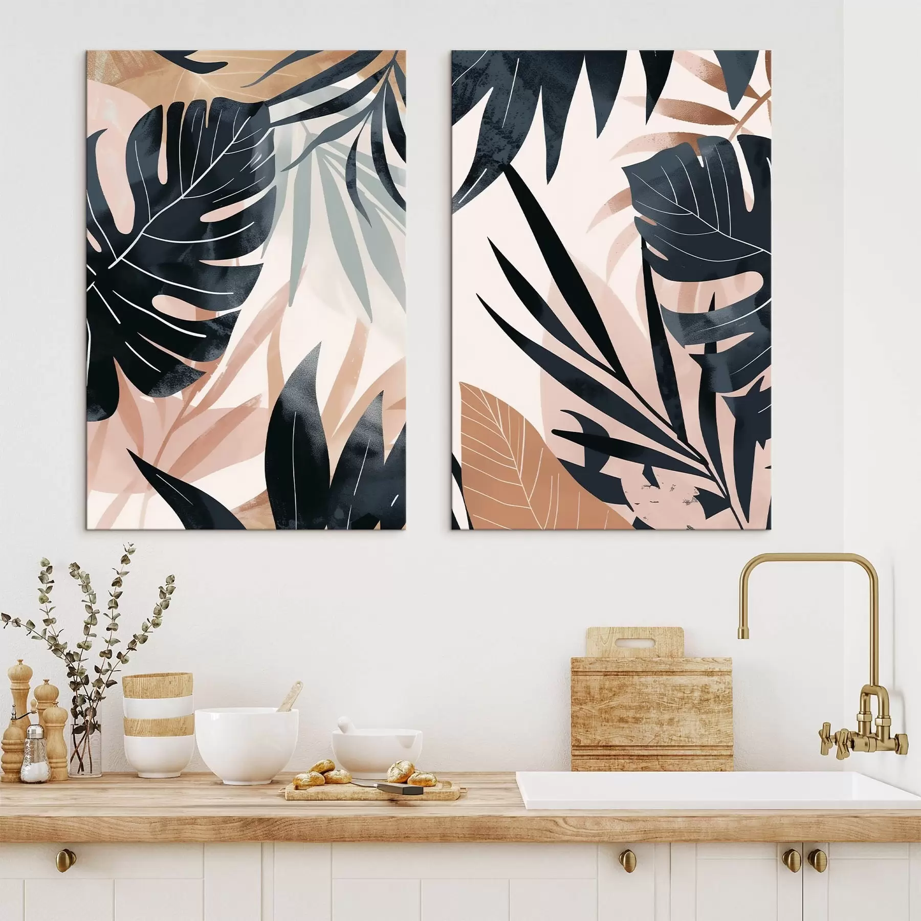 Wandbilder Eine Vielzahl tropischer Blätter m30001