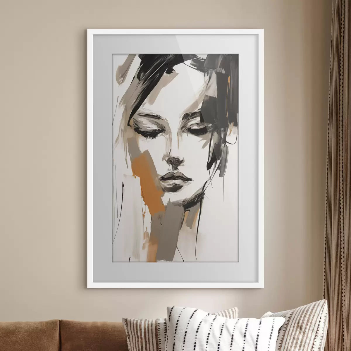 Poster Abstraktes Porträt eines Mädchens f47801