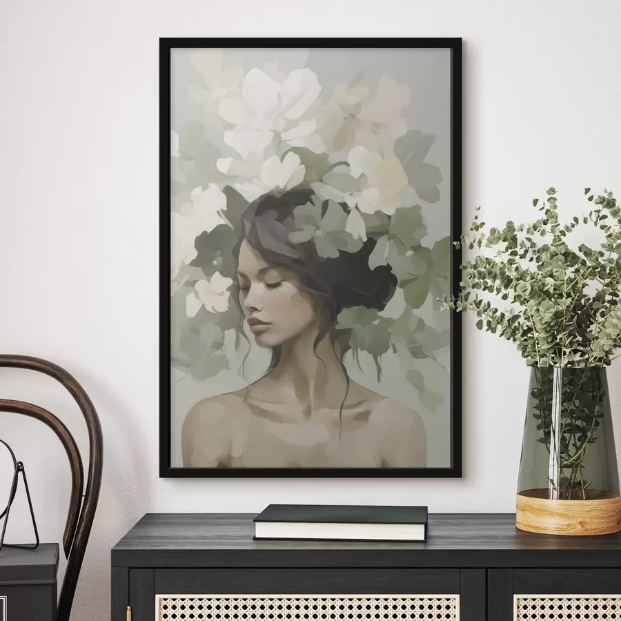 Fototapete Porträt eines Mädchens mit Blumenkranz f47807