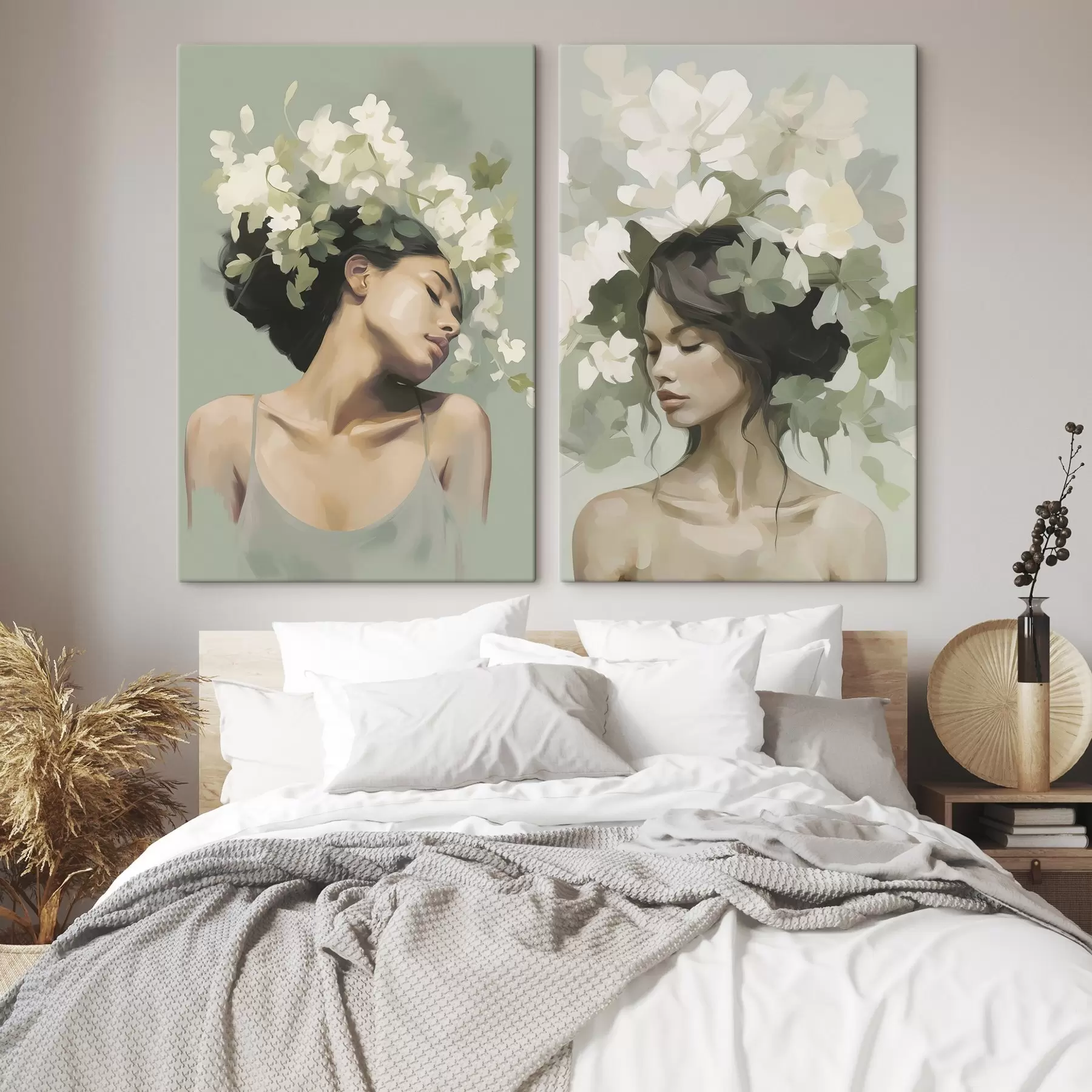 Wandbilder Mädchen mit Blumenkranz m30007