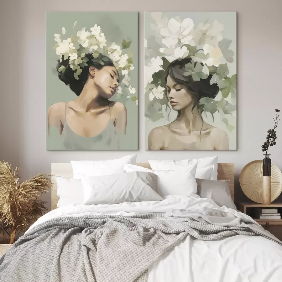 Fototapete Mädchen mit Blumenkranz m30007