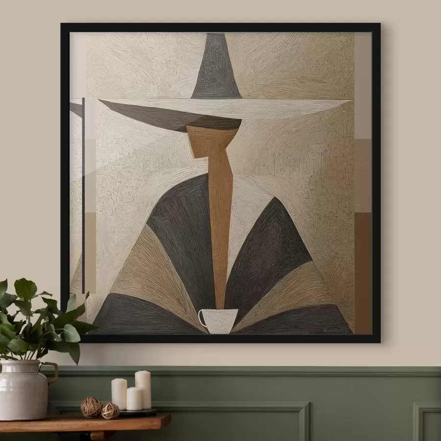 Fototapete Abstrakte Porträt mit Hut f47842