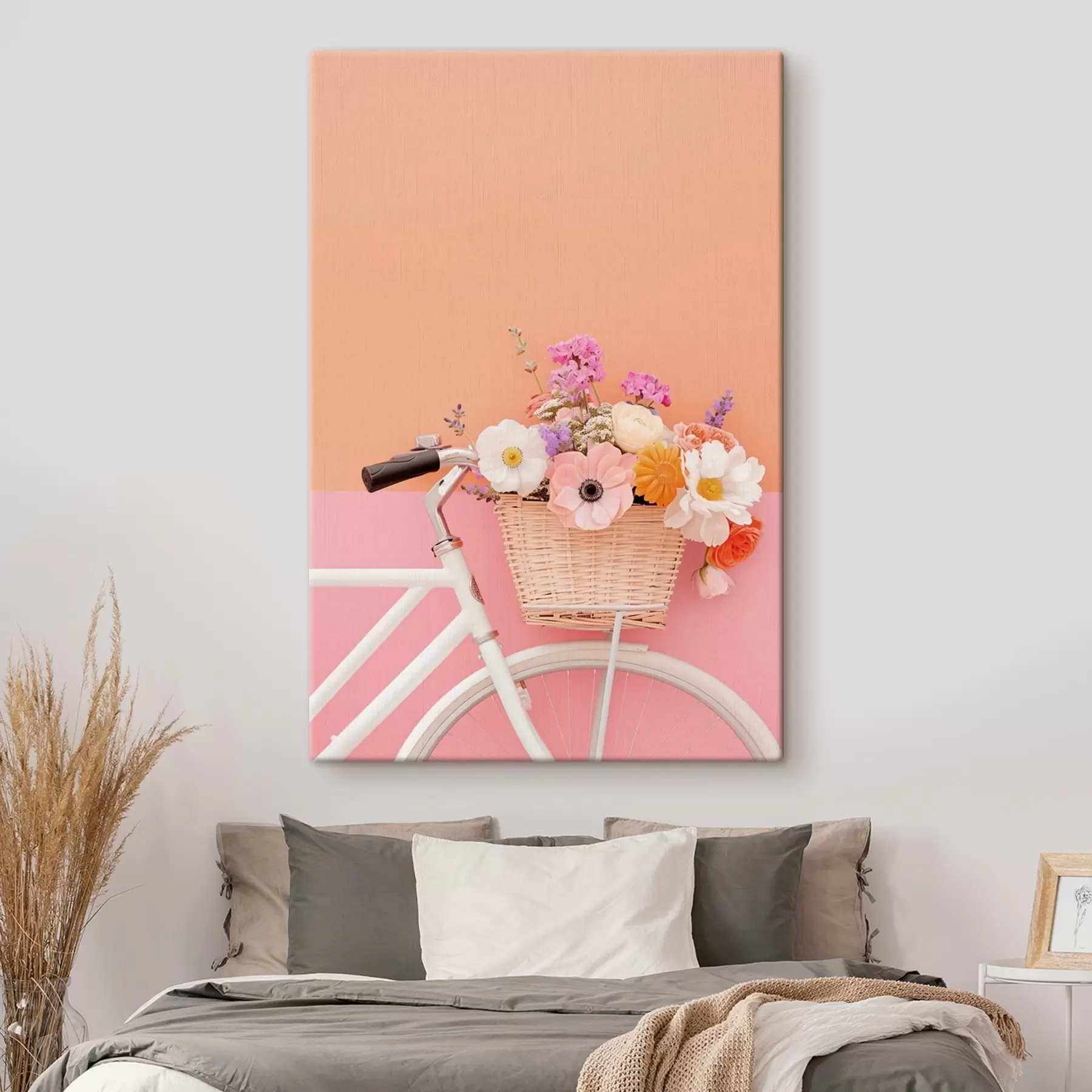 Wandbilder Blumenkorb im provenzalischen Stil, Fahrrad s47895